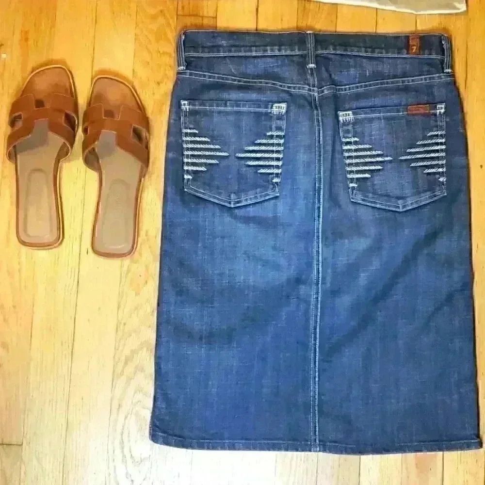 7 for all Mankind Denim Skirt Size 27 - Picture 5 of 6